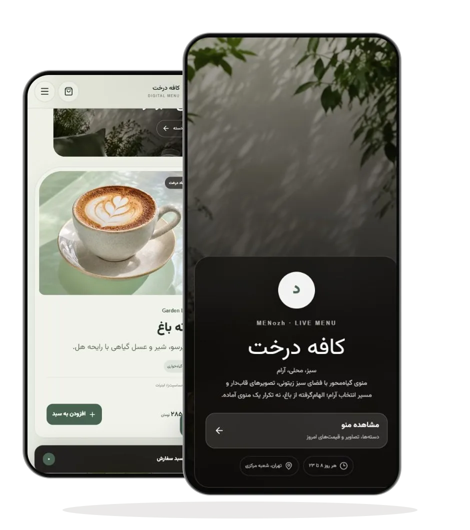 دو نمای واقعی از قالب درخت