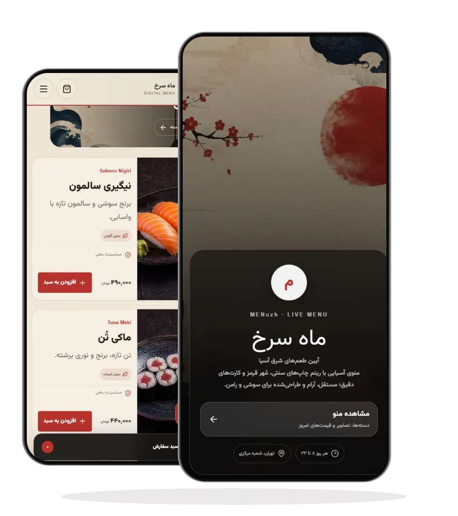 دو نمای واقعی از قالب ماه سرخ