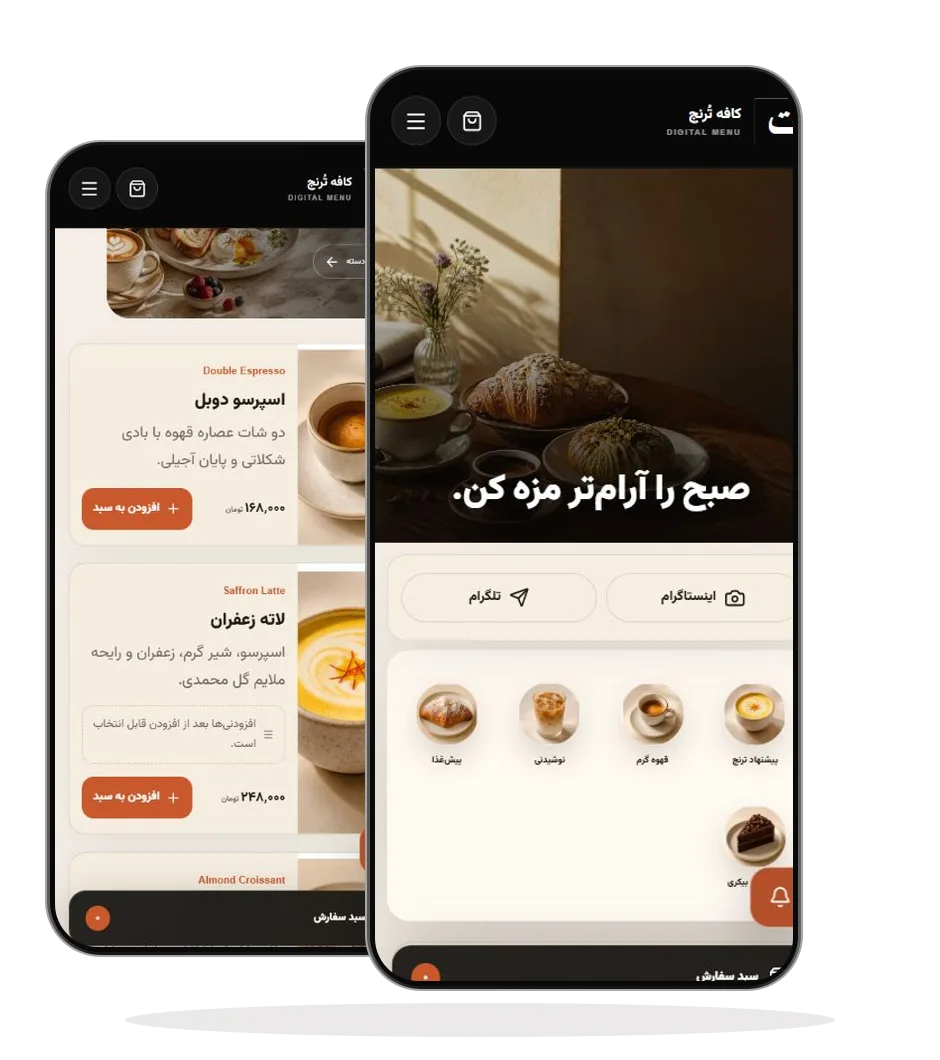 دو نمای واقعی از قالب تُرنج